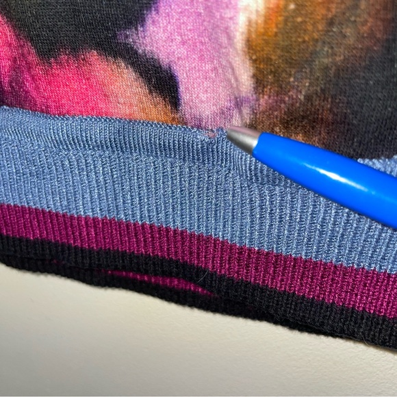 Anthropologie Bl^nk London Pullover Top Women S Pink Contrast Eyelet Puff Sleeve - Picture 10 of 16